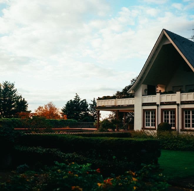 suburban house exterior Ohio autumn