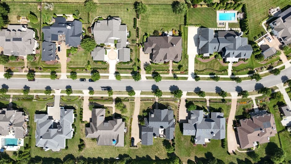 Fort Worth Texas suburban homes street
