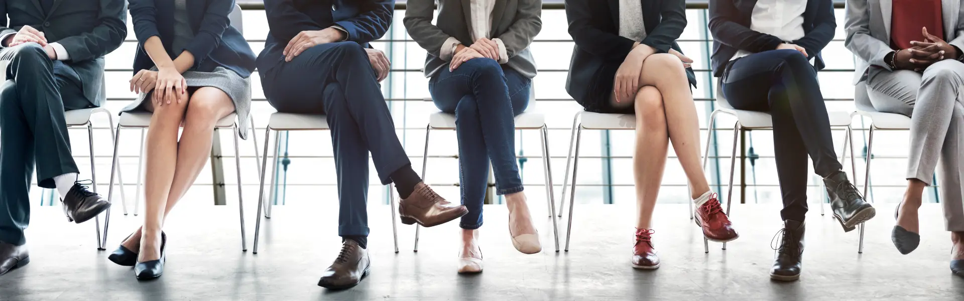 business people with feet on the ground